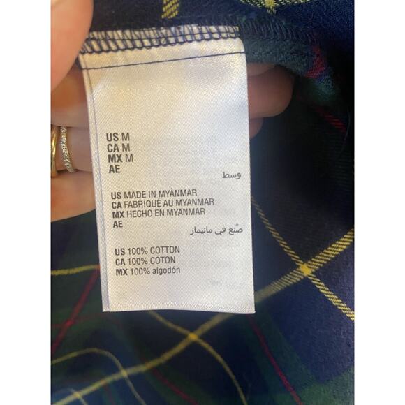 Club Room Shirt Mens Size Medium Long Sleeve Flannel NEW Blue Green Plaid Tartan - Picture 8 of 13